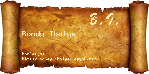 Bondy Ibolya névjegykártya
