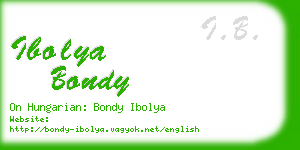 ibolya bondy business card
